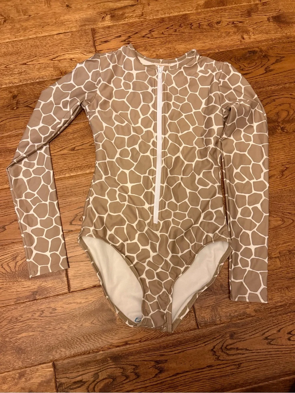 Michael Kors One Piece Swimsuit bathing suit Tan Rash Guard New no tags - Picture 1 of 2